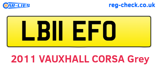 LB11EFO are the vehicle registration plates.