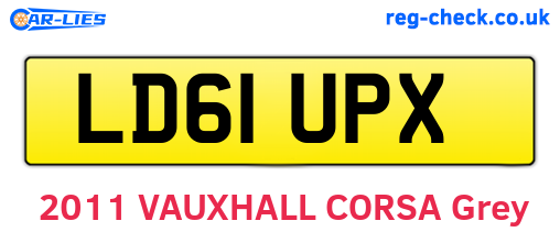 LD61UPX are the vehicle registration plates.