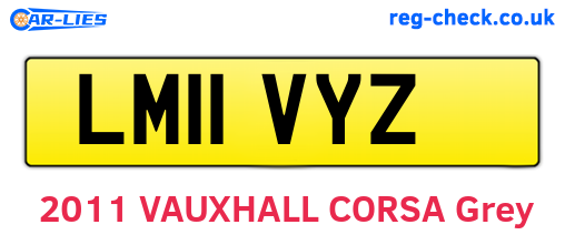 LM11VYZ are the vehicle registration plates.