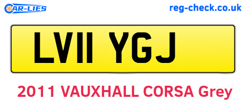 LV11YGJ are the vehicle registration plates.