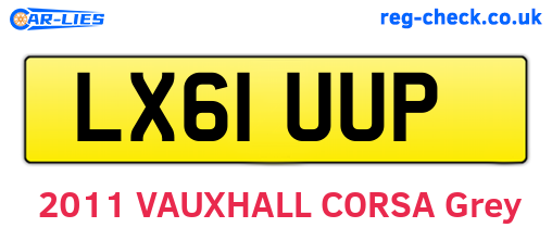 LX61UUP are the vehicle registration plates.