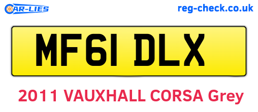 MF61DLX are the vehicle registration plates.