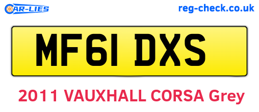 MF61DXS are the vehicle registration plates.