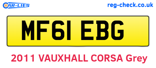 MF61EBG are the vehicle registration plates.