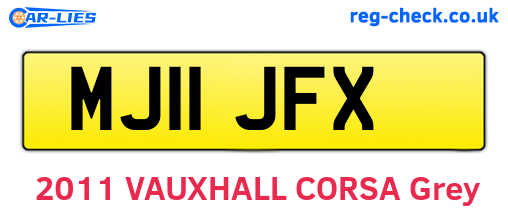 MJ11JFX are the vehicle registration plates.