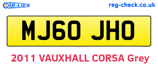 MJ60JHO are the vehicle registration plates.