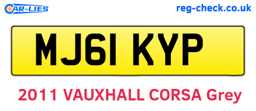MJ61KYP are the vehicle registration plates.