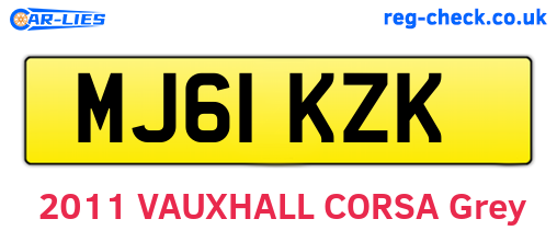 MJ61KZK are the vehicle registration plates.
