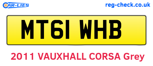 MT61WHB are the vehicle registration plates.