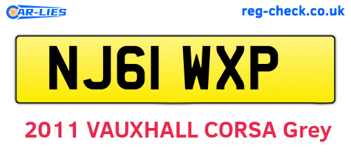 NJ61WXP are the vehicle registration plates.