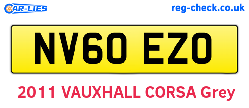 NV60EZO are the vehicle registration plates.