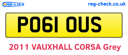 PO61OUS are the vehicle registration plates.