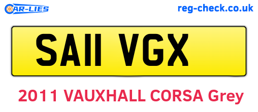 SA11VGX are the vehicle registration plates.