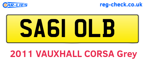 SA61OLB are the vehicle registration plates.