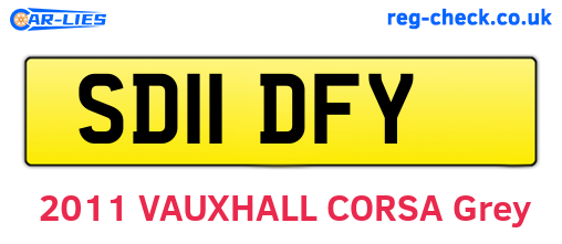 SD11DFY are the vehicle registration plates.