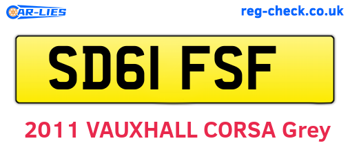 SD61FSF are the vehicle registration plates.