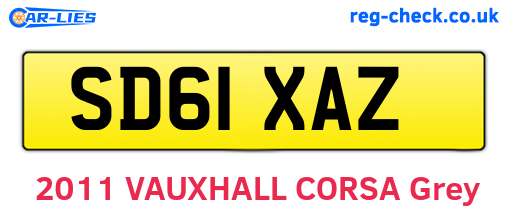 SD61XAZ are the vehicle registration plates.