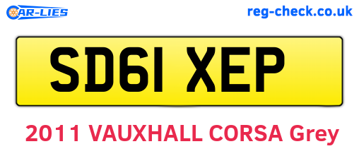 SD61XEP are the vehicle registration plates.