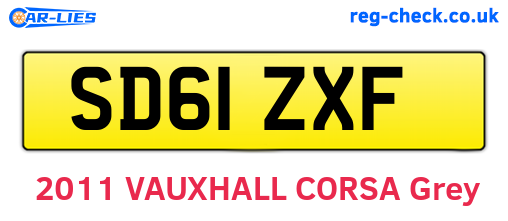 SD61ZXF are the vehicle registration plates.