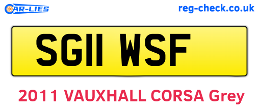 SG11WSF are the vehicle registration plates.