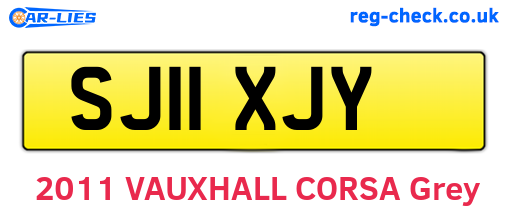SJ11XJY are the vehicle registration plates.