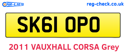 SK61OPO are the vehicle registration plates.