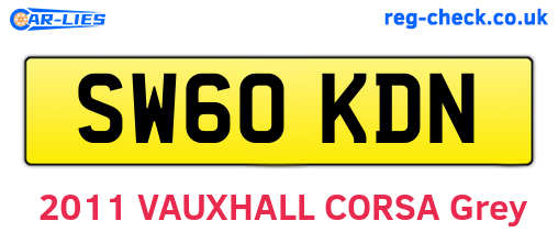 SW60KDN are the vehicle registration plates.