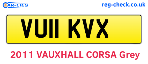 VU11KVX are the vehicle registration plates.