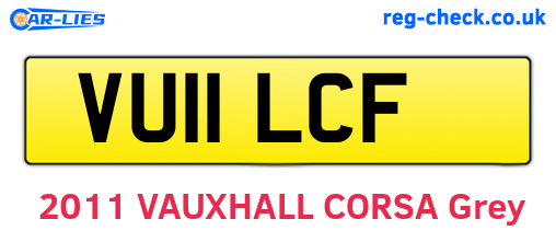 VU11LCF are the vehicle registration plates.