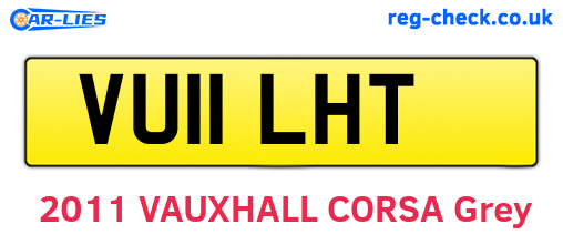 VU11LHT are the vehicle registration plates.