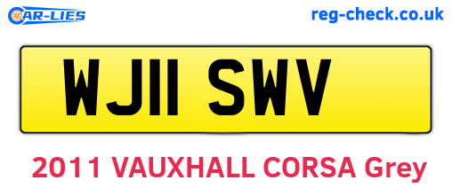 WJ11SWV are the vehicle registration plates.