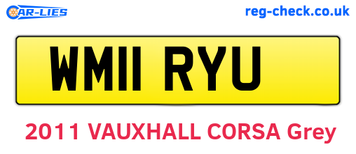 WM11RYU are the vehicle registration plates.