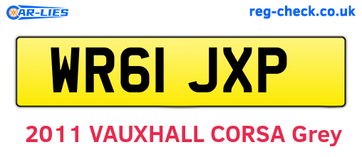 WR61JXP are the vehicle registration plates.