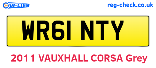 WR61NTY are the vehicle registration plates.