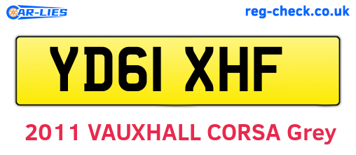 YD61XHF are the vehicle registration plates.