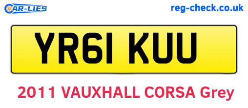 YR61KUU are the vehicle registration plates.