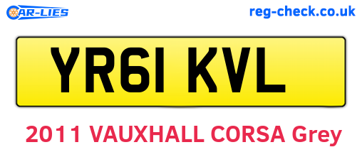 YR61KVL are the vehicle registration plates.