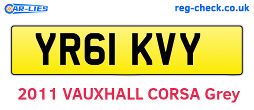 YR61KVY are the vehicle registration plates.
