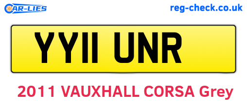 YY11UNR are the vehicle registration plates.