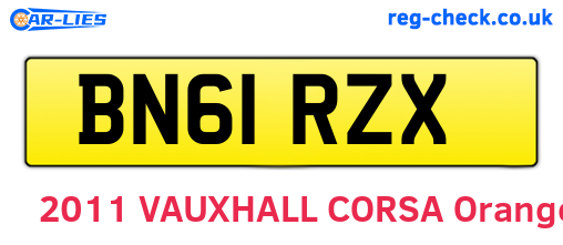 BN61RZX are the vehicle registration plates.