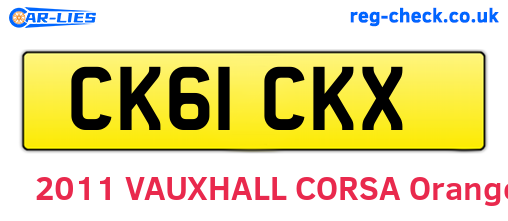 CK61CKX are the vehicle registration plates.