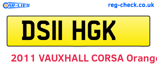 DS11HGK are the vehicle registration plates.