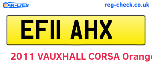 EF11AHX are the vehicle registration plates.
