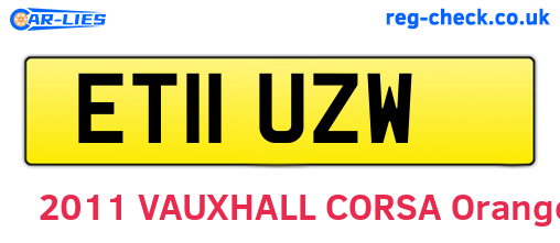 ET11UZW are the vehicle registration plates.