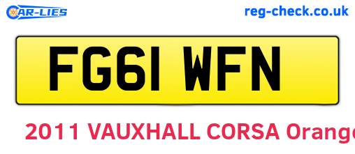 FG61WFN are the vehicle registration plates.