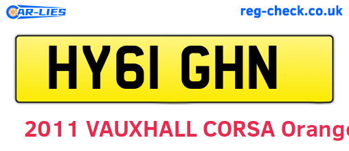HY61GHN are the vehicle registration plates.