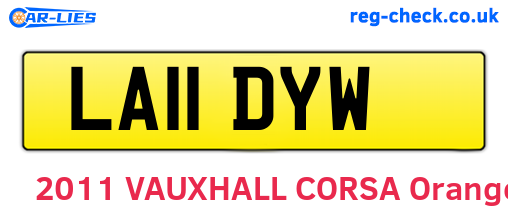 LA11DYW are the vehicle registration plates.