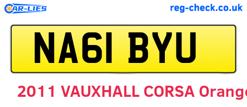 NA61BYU are the vehicle registration plates.