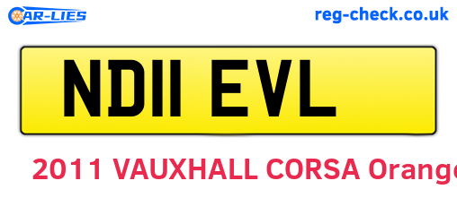 ND11EVL are the vehicle registration plates.