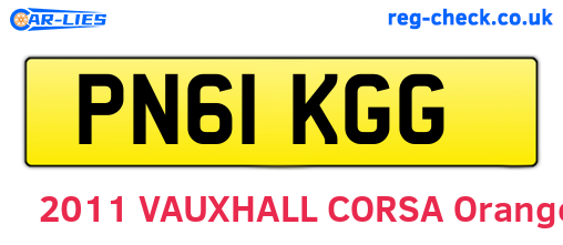 PN61KGG are the vehicle registration plates.